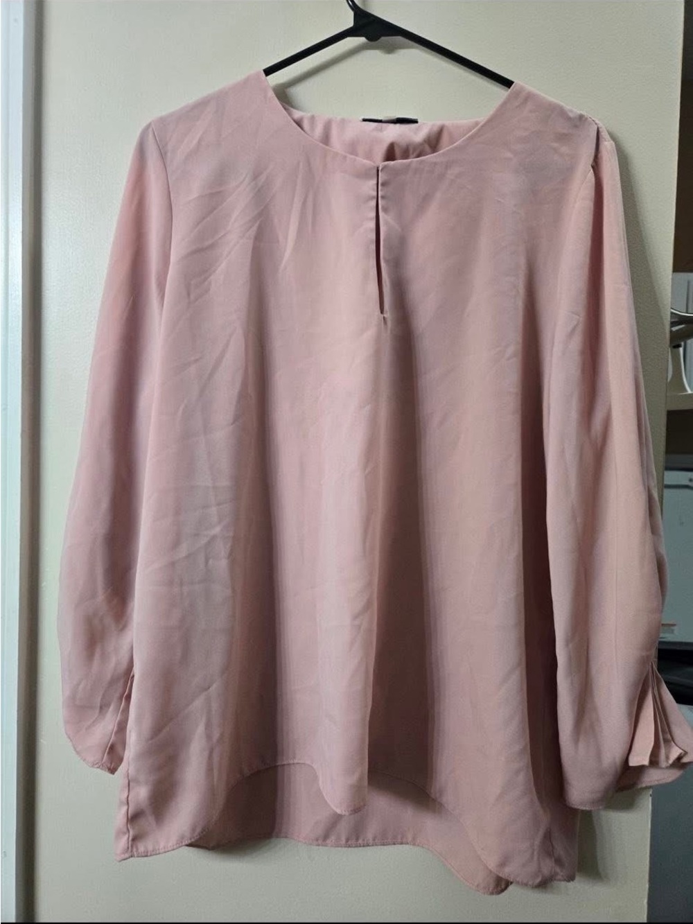Women's Blush Pink Long-Sleeve Blouse